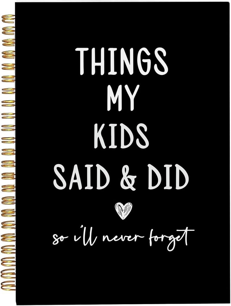 bitCNY Things My Kids Said & Did Notebook – Funny Quote Memory Journal for Parents – Black and White Design, Keepsake for Moms and Dads - 5.5x8.3 Inch 309 - Image 1